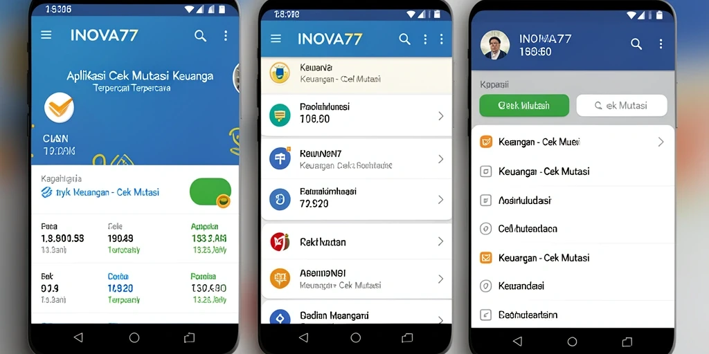 Tampilan antarmuka aplikasi Cek Mutasi INOVA77 yang user-friendly.