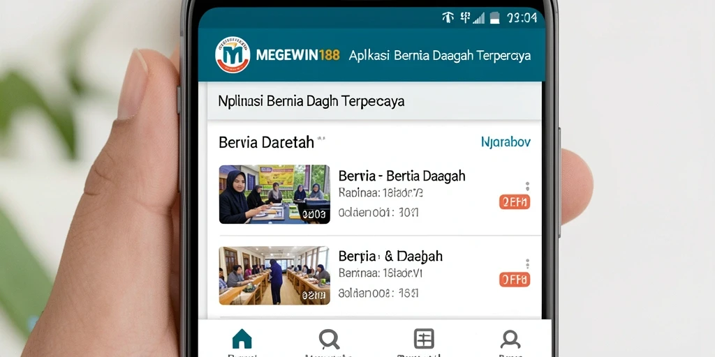Tampilan antarmuka MEGEWIN188 yang menarik dengan berita daerah terkini.
