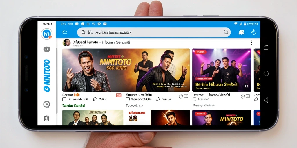 Antarmuka aplikasi MINITOTO menampilkan berita dan artikel terkini tentang selebriti.