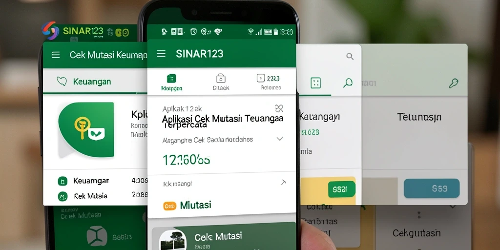 Antarmuka aplikasi SINAR123 yang menunjukkan fitur Cek Mutasi.