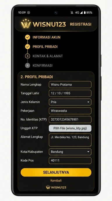 Tampilan halaman daftar wisnu123